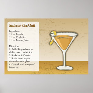 Póster Receta de Sidecar
