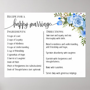 Póster Receta de un regalo de boda de signo de matrimonio