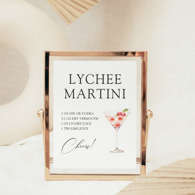 Póster Receta del Lychee Martini Cocktail Bar (Subido por el creador)