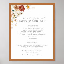 Póster Receta floral de Naranja oxidada para un matrimoni