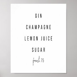 Póster Receta francesa de cóctel 75