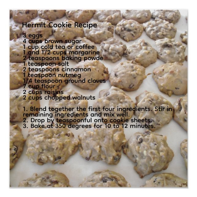 Póster Receta Hermit Cookie (Anverso)