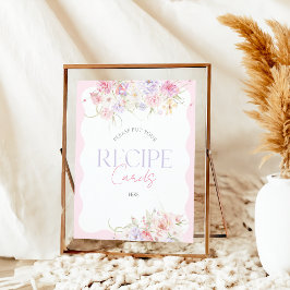 Póster Receta moderna de nupcial con flores silvestres en