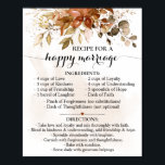 Póster Receta para regalo de boda feliz de otoño<br><div class="desc">Haga clic en "Editar diseño" para personalizar o modificar el diseño (cambiar la redacción,  el color del tipo de letra,  el estilo de letra). ** Por favor,  vea la colección completa para ver la invitación coincidente,  juegos de ducha de novia,  etiquetas y signos disponibles**</div>