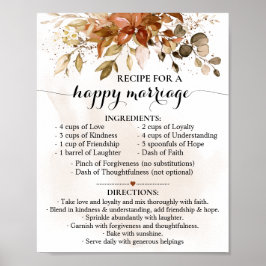 Póster Receta para regalo de boda feliz de otoño
