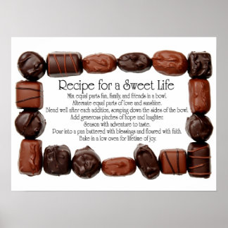 Póster Receta para un marco dulce de caramelo
