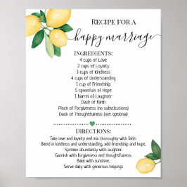 Póster Receta para un regalo de ducha de Lemons Feliz Mat