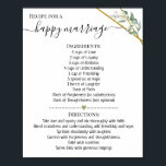 Póster Receta para un regalo feliz de la ducha de matrimo<br><div class="desc">Haga clic en "Editar diseño" para personalizar o modificar el diseño (cambiar la redacción,  el color del tipo de letra,  el estilo de letra). ** Por favor,  vea la colección completa para ver la invitación coincidente,  juegos de ducha de novia,  etiquetas y signos disponibles**</div>