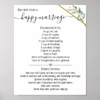 Receta para un regalo feliz de la ducha de matrimo