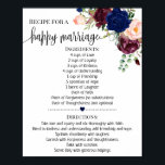 Póster Receta para una boda feliz regalo de ducha nupcial<br><div class="desc">Haga clic en "Editar diseño" para personalizar o modificar el diseño (cambiar la redacción,  el color de la fuente,  el estilo de la fuente).
**Consulte la colección completa para ver la invitación coincidente,  los juegos de la ducha nupcial,  las etiquetas y el letrero disponibles**</div>