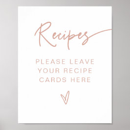 Póster Recetas de Desayuno Nupcial MARLO Boho Rosado Blus