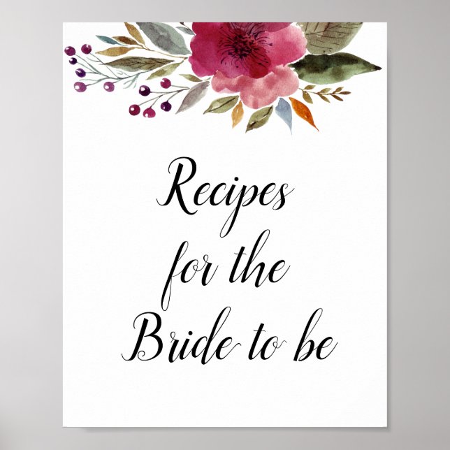Póster Recetas para que la novia sea una ducha de novia f (Frente)