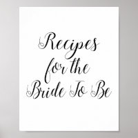 Recetas para que la novia sea una ducha de Rótulo