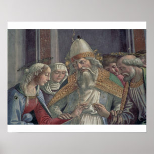 Póster Recibiendo el anillo, del matrimonio de los Virgi