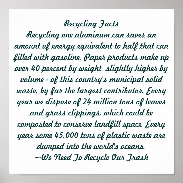 Póster Reciclaje (Frente)