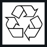 Póster Reciclaje<br><div class="desc">Símbolos básicos de reciclaje en blanco y negro.</div>