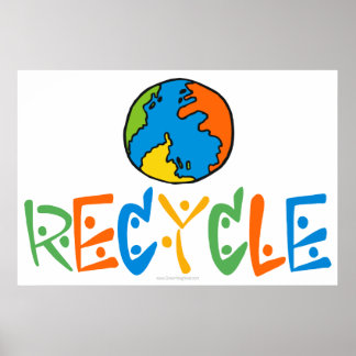 Póster Reciclaje colorido