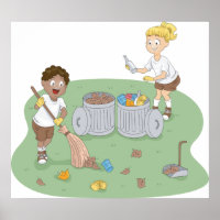 Reciclaje de camping para limpieza de niños ecológ