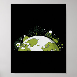 Póster Reciclaje de la energía renovable y el ampollas pa