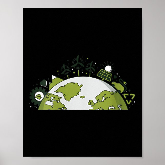 Póster Reciclaje de la energía renovable y el ampollas pa (Frente)