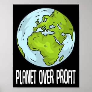 Póster Reciclaje Planet Over Profit Save the Environment