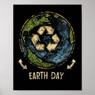 Póster Reciclar el árbol de conservación del planeta del