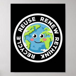 Póster Reciclar la reutilización reconsiderar el activism