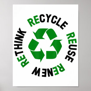 Póster Reciclar la reutilización Renovar la reconsideraci
