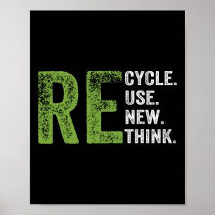 Póster Reciclar la reutilización Renovar la reconsideraci