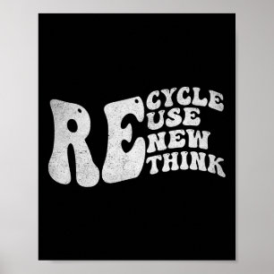 Póster Reciclar la reutilización Repensar el Día de la Ti