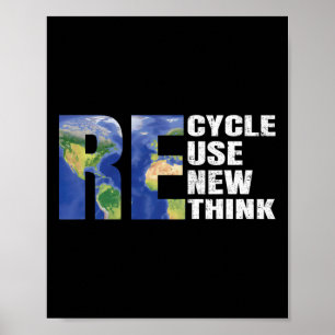 Póster Reciclar la reutilización repensar la conciencia e