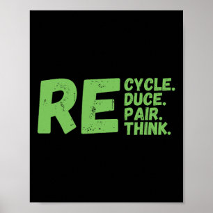 Póster Reciclar Reducir Reparación Repensar el Activismo