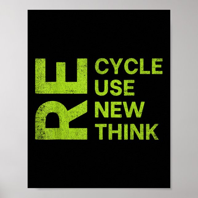 Póster Reciclar Reutilizar Renovar Repensar Ciclo Usar Nu (Frente)