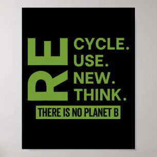 Póster Reciclar Reutilizar Renovar Repensar No Hay Planet