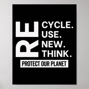 Póster Reciclar Reutilizar Renovar Repensar Proteger Nues