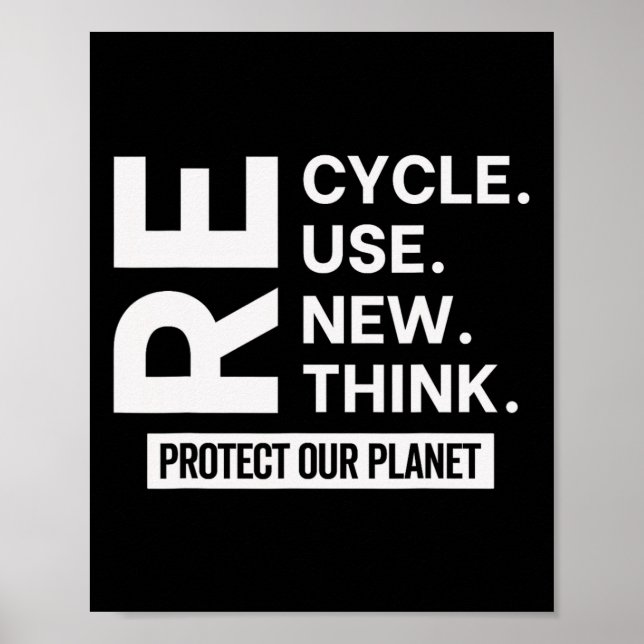 Póster Reciclar Reutilizar Renovar Repensar Proteger Nues (Frente)