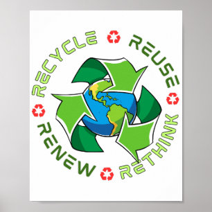 Póster Reciclar, Reutilizar, Renovar, Repensar. Salvemos 