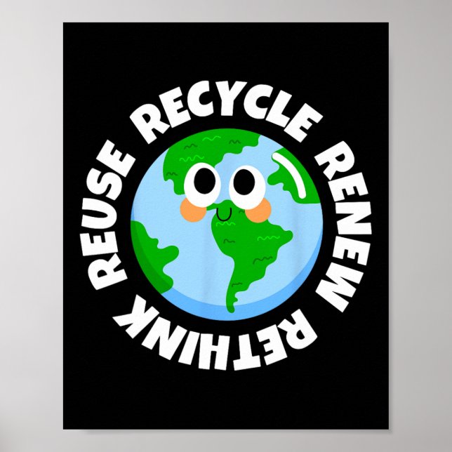 Póster Reciclar reutilizar repensar crisis de repensar E  (Frente)