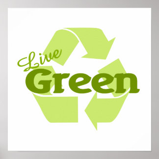 Póster reciclar verde vivo
