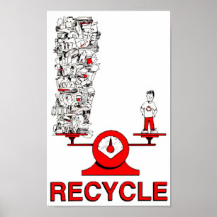 Póster Recicle el poster de la basura