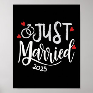 Póster Recién Casado 2025 - Anillo de Bodas de Novia y Ca