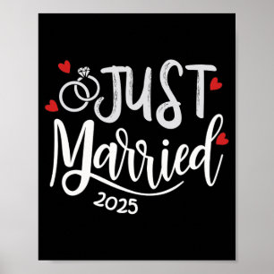 Póster Recién Casado 2025 - Anillos Bodas De Novia Y Groo