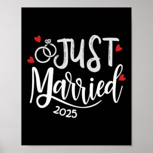 Póster Recién Casado 2025 - Anillos Bodas De Novia Y Groo