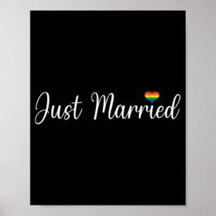 Póster Recién casado Lgbtq Boda gay Lesbiana Novia Gay H