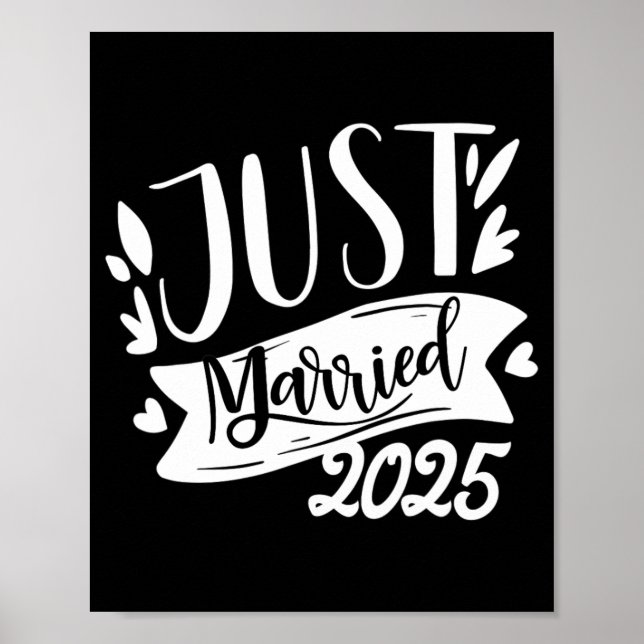 Póster Recién casados divertidos 2025 Novia y novio lindo (Frente)