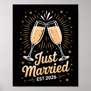 Póster Recién casados divertidos luna de miel pareja 2026