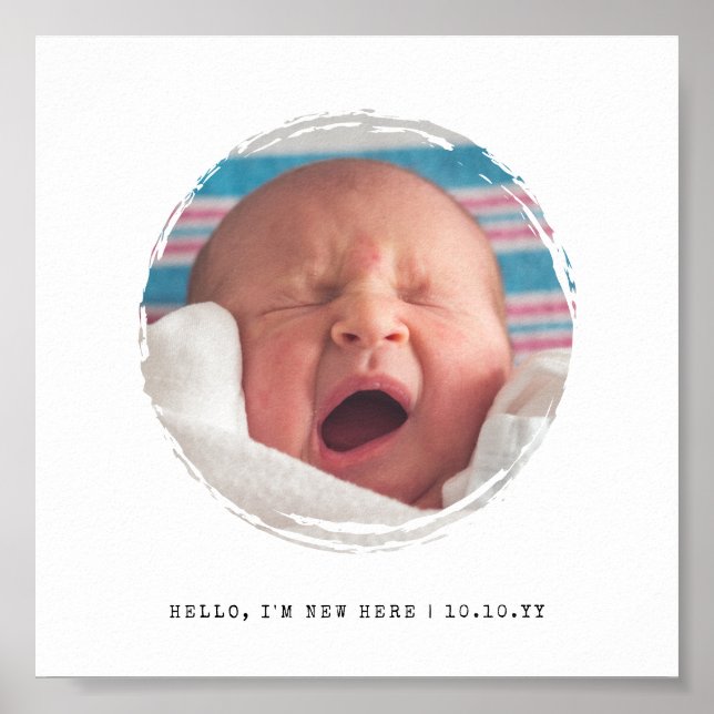 Póster Recién nacido fotográfico de pintura de marco circ (Frente)