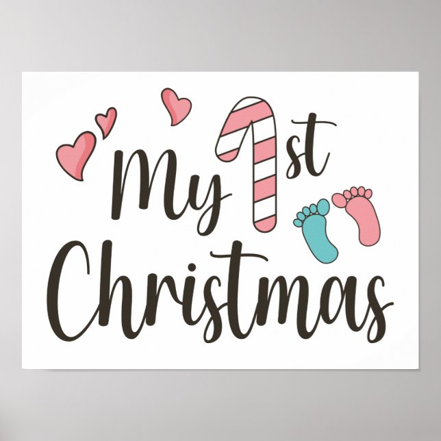 Póster Recién nacido - Mi primera Navidad (Frente)