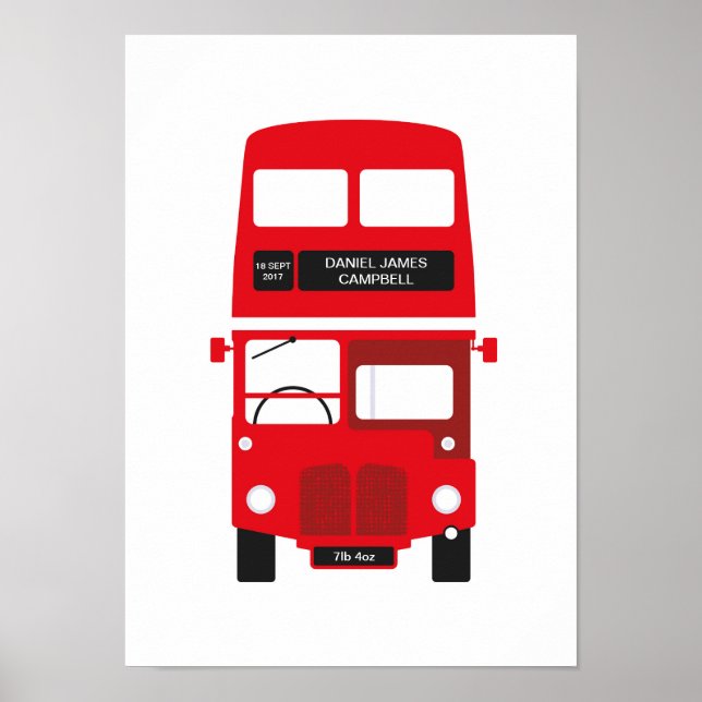 Póster Recién nacido Poster de bus rojo de Londres person (Frente)