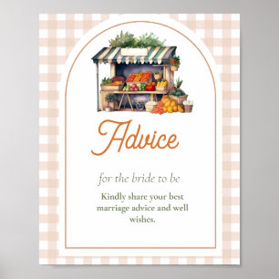 Póster Recién salida del mercado Consejos para la novia